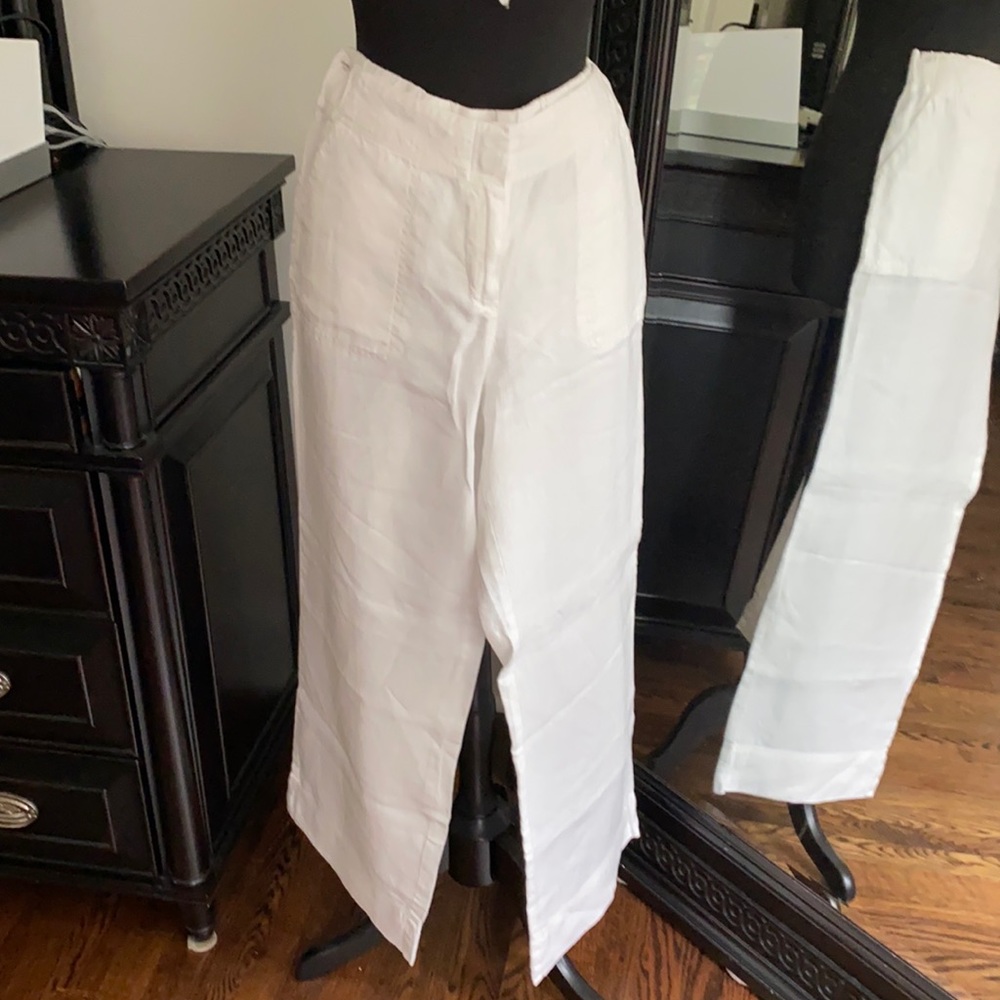 White Linen Casual Pant